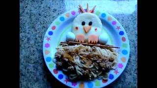 almuerzo para niños nido de pollito