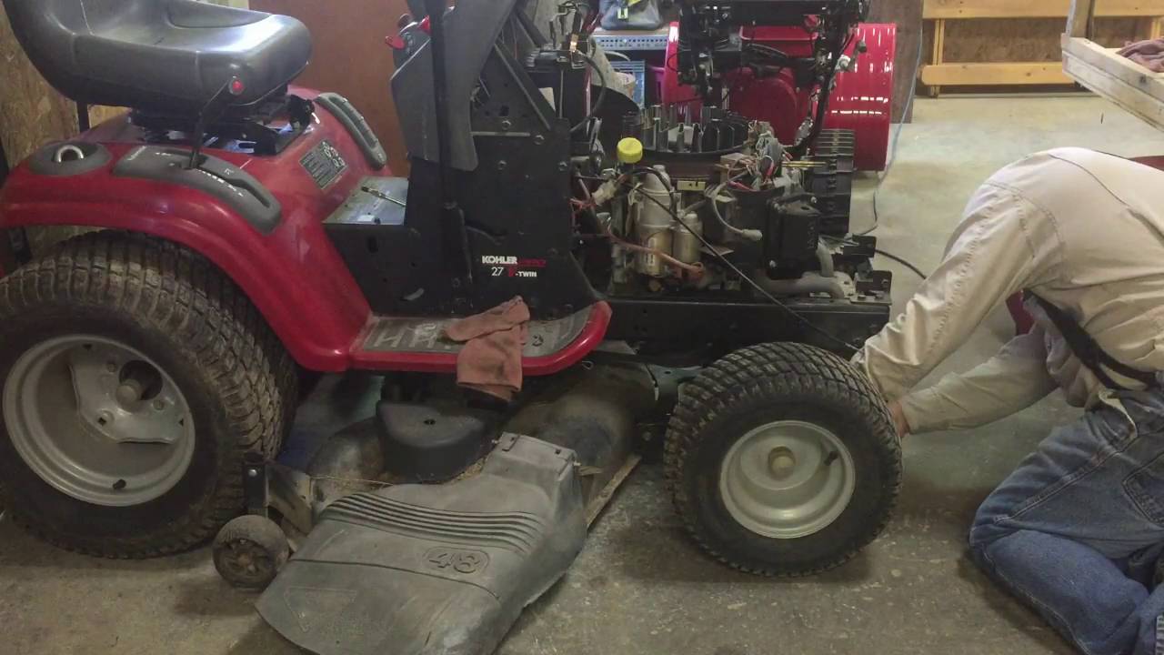 Craftsman DGT 6000 Part 4 (Removing the mower deck) - YouTube