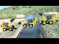 JCB 5CX And Tata Dump Truck Accident River Pulling Out Double JCB 5CX ? Cartoon Jcb | Tipper | CSToy