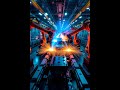 Robotic Arms Welding In A Factory