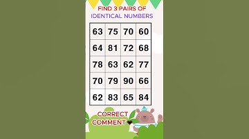 Find 3 pairs of identical numbers /Dementia Prevention Quizzes/Dementia Tests.247