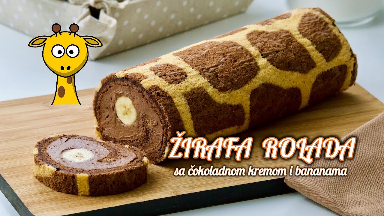 Kako napraviti: ŽIRAFA ROLADA! - Biskvitna rolada sa bananama • ReciPeci Sandre Gašparić