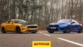 BMW M8 Competition vs 825bhp Ford Mustang review | Europe v USA showdown | Autocar