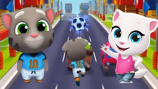 Talking Tom Gold Run  - Talking Tom plays football