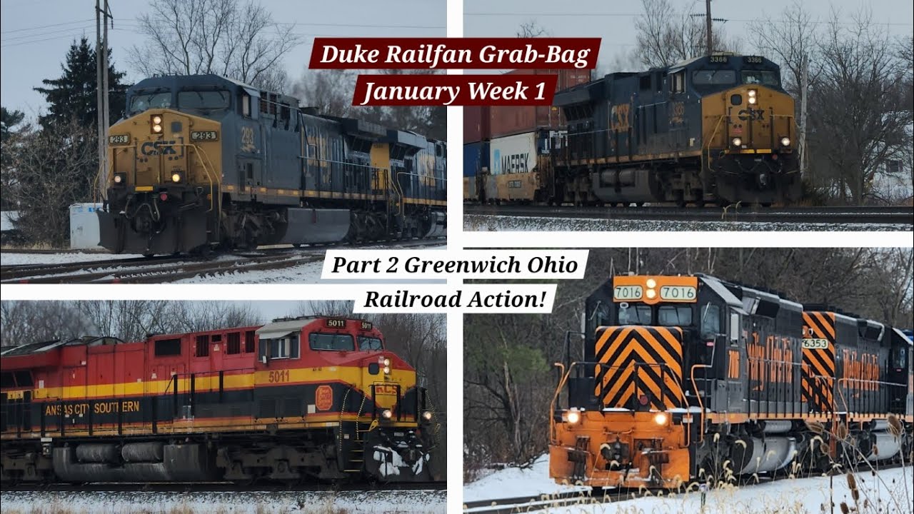 Duke Railfan Grab-Bag Saturday Part 2 CSX/WLE/KCS Railroad Action Around Greenwich Ohio. 1/3/25
