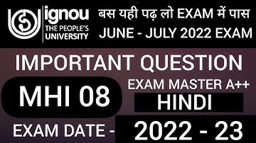 MHI 08 IMPORTANT QUESTION | MHI 08 QUESTIONS PAPER | MHI 08 IMPORTANT QUESTION 2022 | MHI 08