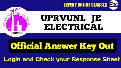 UPRVUNL JE ELECTRICAL ANSWER KEY OUT / UPRVUNL ANSWER KEY KAISE DOWNLOAD KARE/UPRVUNL JE ELECTRICAL