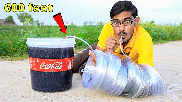 Longest Straw Ever VS Coca Cola | क्या मैं 600 फ़ीट दूर से कोका कोला पी पाउँगा ? Thara Bhai Amit