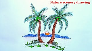 Nature scenery drawing/Jhankar Art/#scenerydrawing