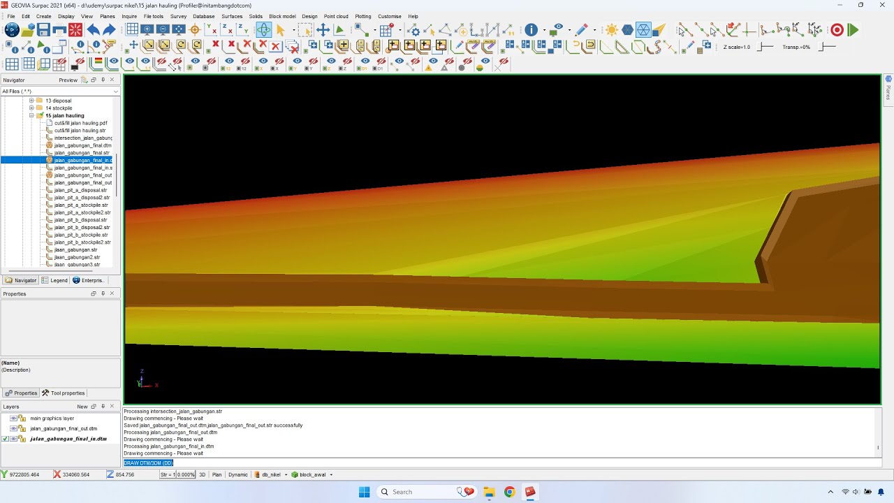 Membuat Design Jalan Hauling Tambang Nikel dengan Surpac - YouTube