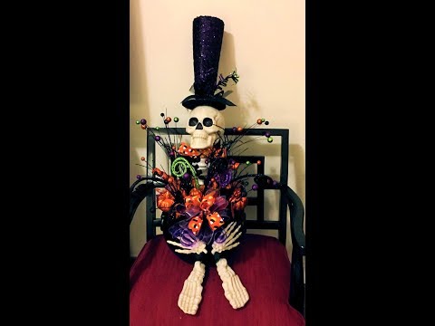 How to make a Halloween Decoration for the front porch with Mr Bones