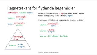 regneeksempler ved flydende lægemidler til oral brug