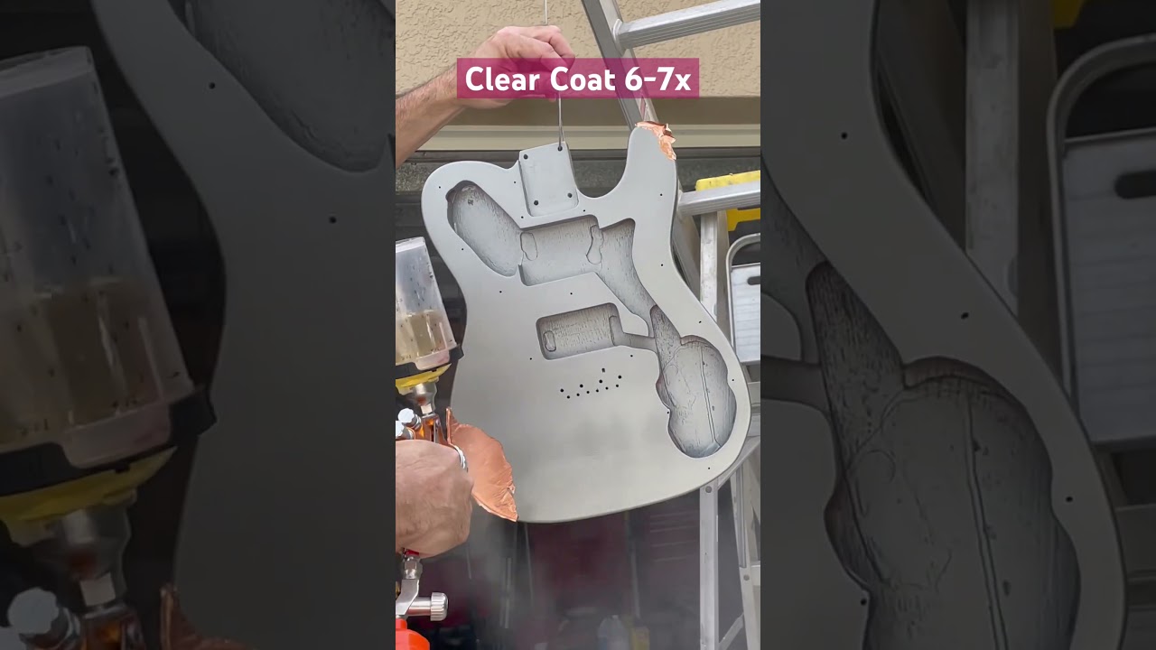 Painting over a Burst -                Tele Build Part 10 #chambered #telecaster  #nitrocellulose