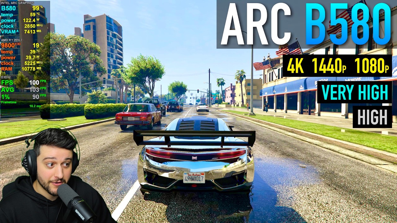 Intel ARC B580 - GTA 5 Enhanced with Ray Tracing!