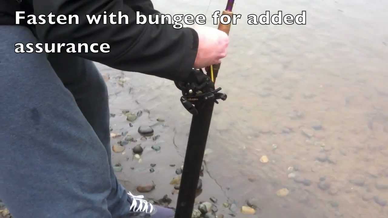Rod holder for bank fishing salmon - YouTube