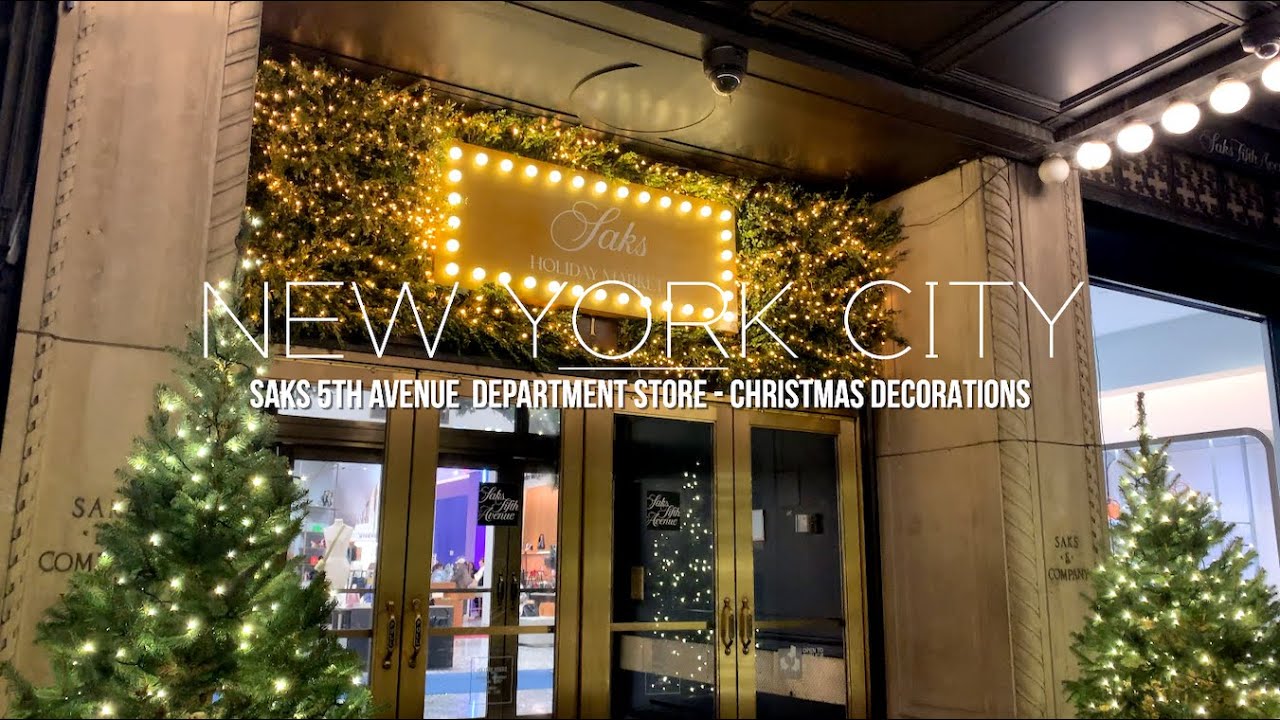 4k] NEW YORK CITY - Saks 5th Ave Department Store Christmas ...