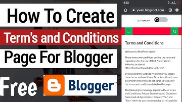 How to Make Terms and Conditions Page for Blog |  Terms and Conditions wala Page Kaise Banaye