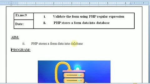 CCS375|CS8661 IP lab.EX 9ii-PHP stores a form data into database #cse #webtechnology