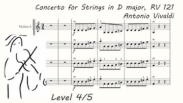 Antonio Vivaldi. Concerto for Strings in D major RV 121. Play Along. OrchestraPlayAlong.com