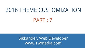 How to create the website using twenty sixteen wordpress theme part 7