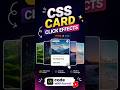 🚀 Amazing CSS Card Click Effects Using HTML &amp; CSS 😍🔥 | Interactive Cards UI Design #shorts
