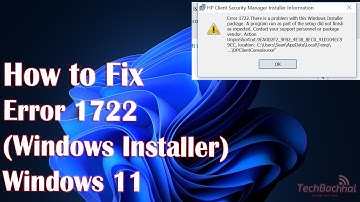 How to fix Error 1722 (Windows Installer) in Windows 11