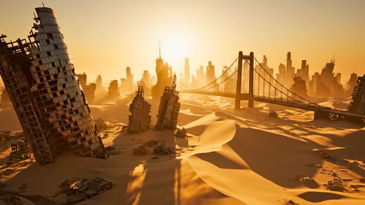 The Golden Echo | 1 Hour Post-Apocalyptic Desert Ambient & Cinematic Sci-Fi Visuals