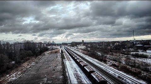 An old train yard tower climb in Latvia,Dobele!