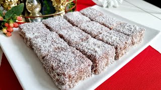 Prăjitura Tăvălită cu nucă de cocos / Lamington - un deliciu simplu și rapid | Pasiune & Savoare