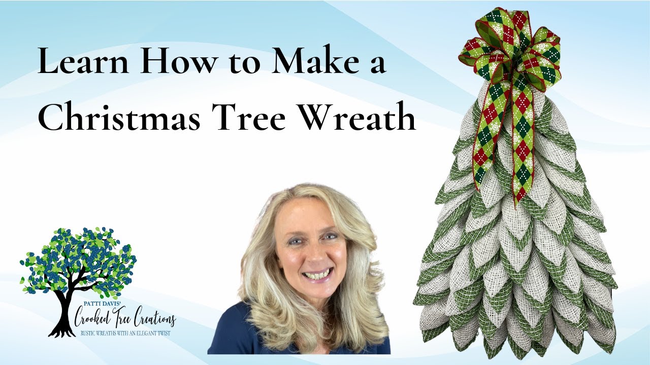 How to Make a Christmas Tree Wreath Using Poly Burlap Mesh and the ...