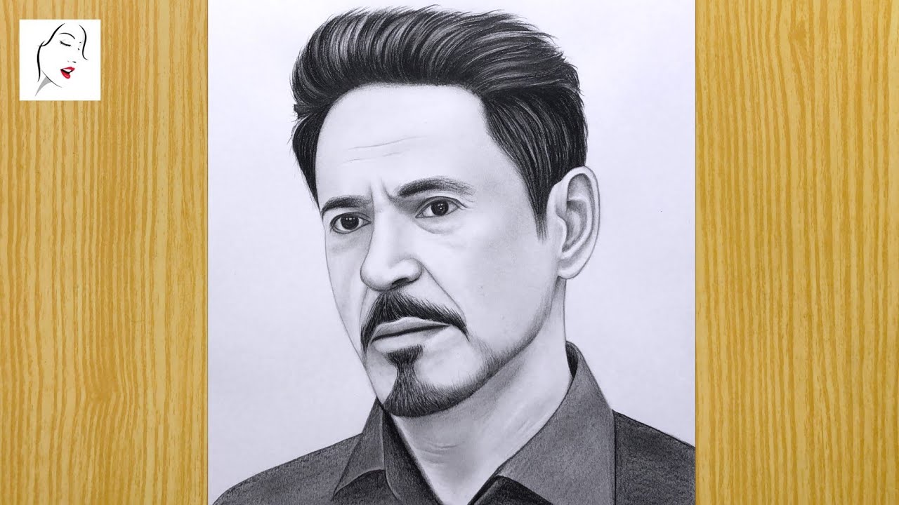 Tony Stark Realistic Drawing Original Artwork Signed | eBay