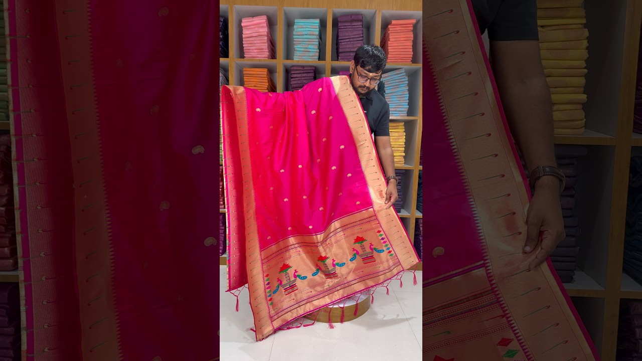 Dupatta - Pure Zari Traditional Peacock Motifs Paithani Dupatta