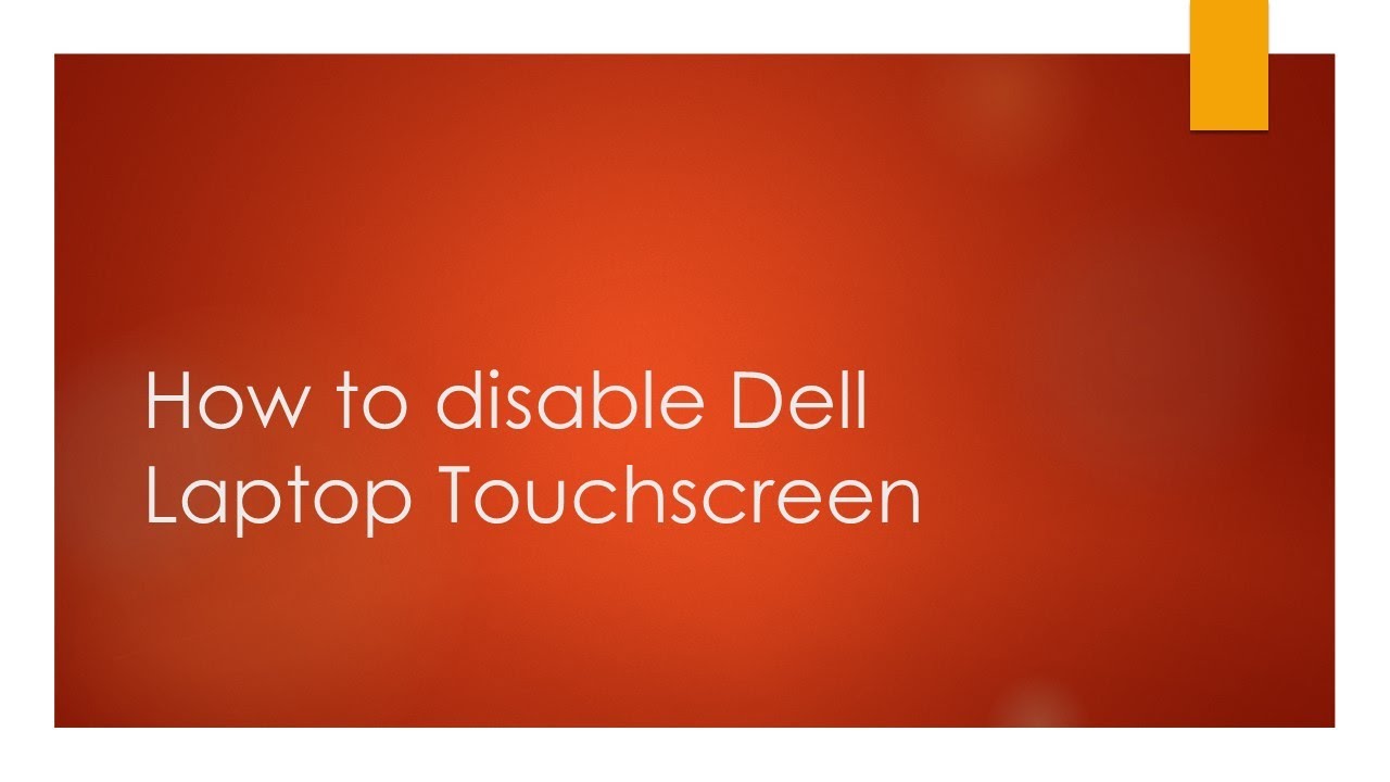 DELL 5320 5300 How To Disable Turn Off Deactivate Laptop Touch Screen