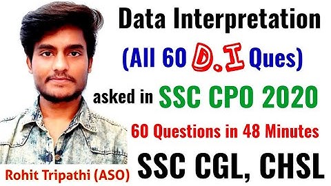 Data Interpretation | All DI Questions asked in SSC CPO 2020 by Rohit Tripathi