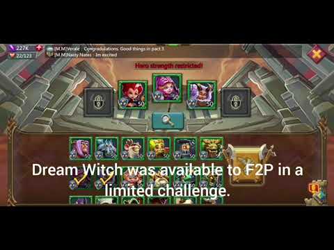 Lords Mobile Challenge 6-14 (First look at Dream Witch)