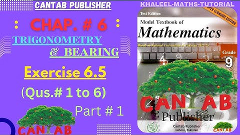 Math Grade 9 Chapter 6 | CANTAB Publisher | Exercise 6.5 | Q.# 1 to 6 | NCP-2024 | NBF | Sir Khaleel