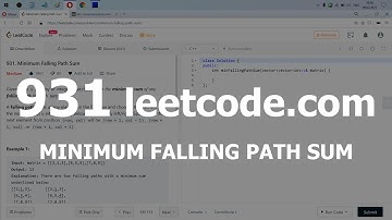 Разбор задачи 931 leetcode.com Minimum Falling Path Sum