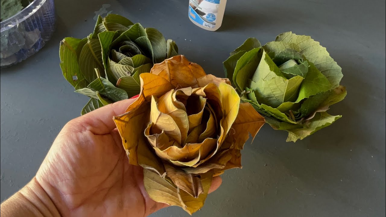 IDEIA INCRÍVEL Usando folhas maduras e verdes do chão