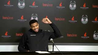 Bucks Giannis Antetokounmpo Talks Celtics Jalen Brown and Loss to Celtics after Elbow