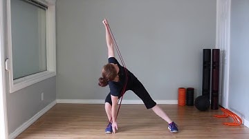 Band Lateral Squat with T-Spine Rotation