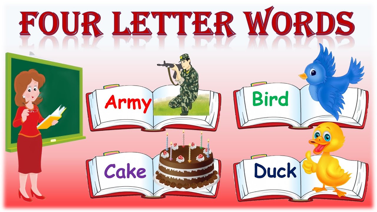 4 Letter Words Four Letter Phonics Words Sight Words Pre School ...