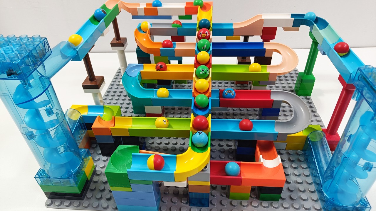 😍 Most Satisfying LEGO DUPLO Marble Run – Giant Staircase & Smooth Slides!