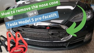 How to remove the nose cone on a Telsa Model S pre-facelift, to access the 12V terminals
