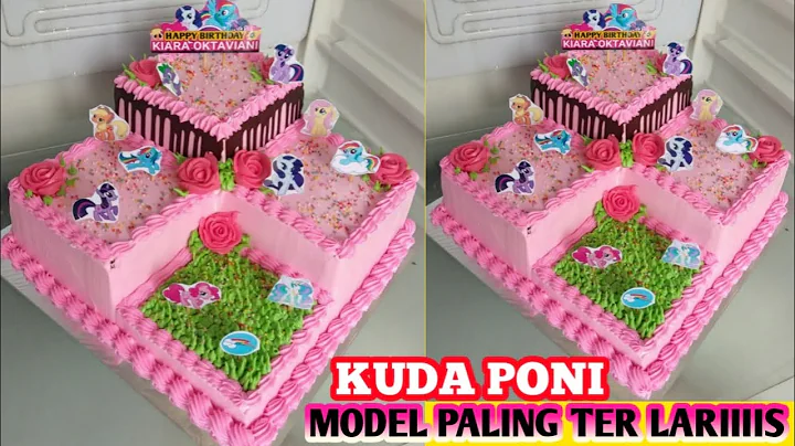 Kue ulang tahun kuda poni | Kue Ulang tahun tingkat sudut kuda poni viral | Cake ultah viral