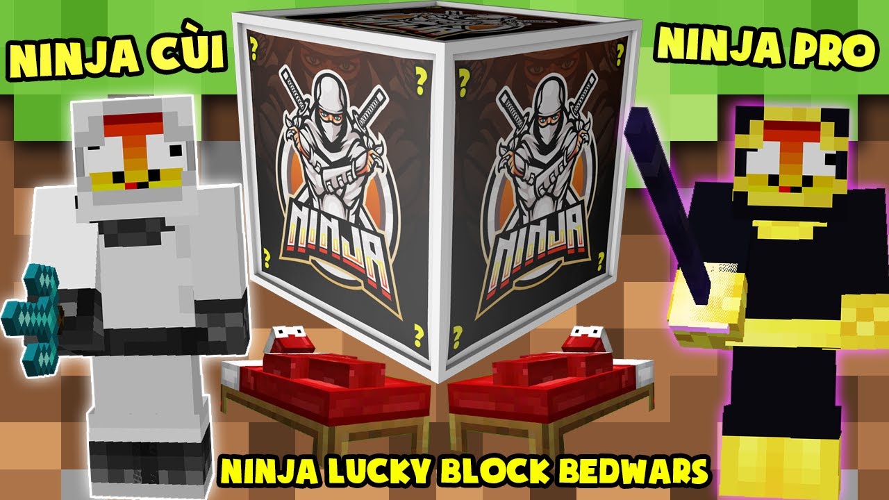 MINI GAME : NINJA LUCKY BLOCK BEDWARS ** THỬ THÁCH T GAMING TRỞ THÀNH NINJA VIP NHẤT MINECRAFT ??