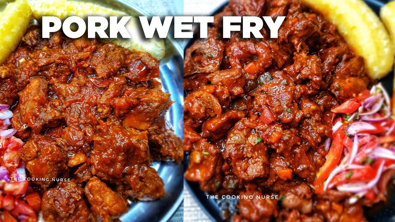 ⁣Wet fry pork recipe | ugandan pork recipe | The cooking nurse