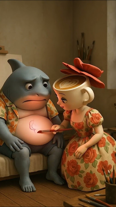 Look! I'm painting something wonderful with a brush!#ballerinacappuccina #cute #tungtungtungsahur