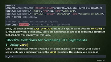 How to Access Python CLI Arguments without Dot Notation