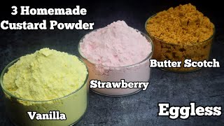 How to Make Homemade Custard Powder in 3 Delicious Flavors: Vanilla, Strawberry & Butterscotch!