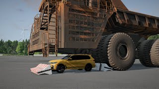 Car VS Truck Belaz, BMW X7 VS Belaz - BeamNG.Drive